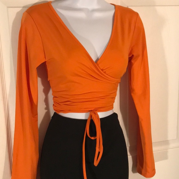 Tops - Sexy Crop Cross Wrap Tie Up Shirt